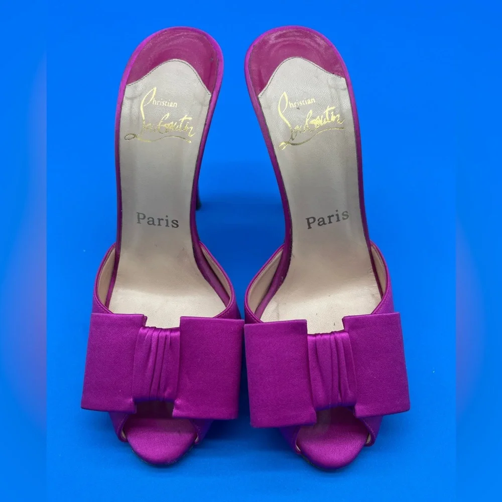 🔴🆑Authentic Christian Louboutin Women's Fuchsia Peep-Toe Heels🔴🆑 - Picture 8 of 8